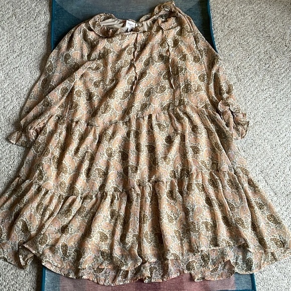 Hayden Ruffle Neck Boho Paisley Sheer Dress - Picture 7 of 11